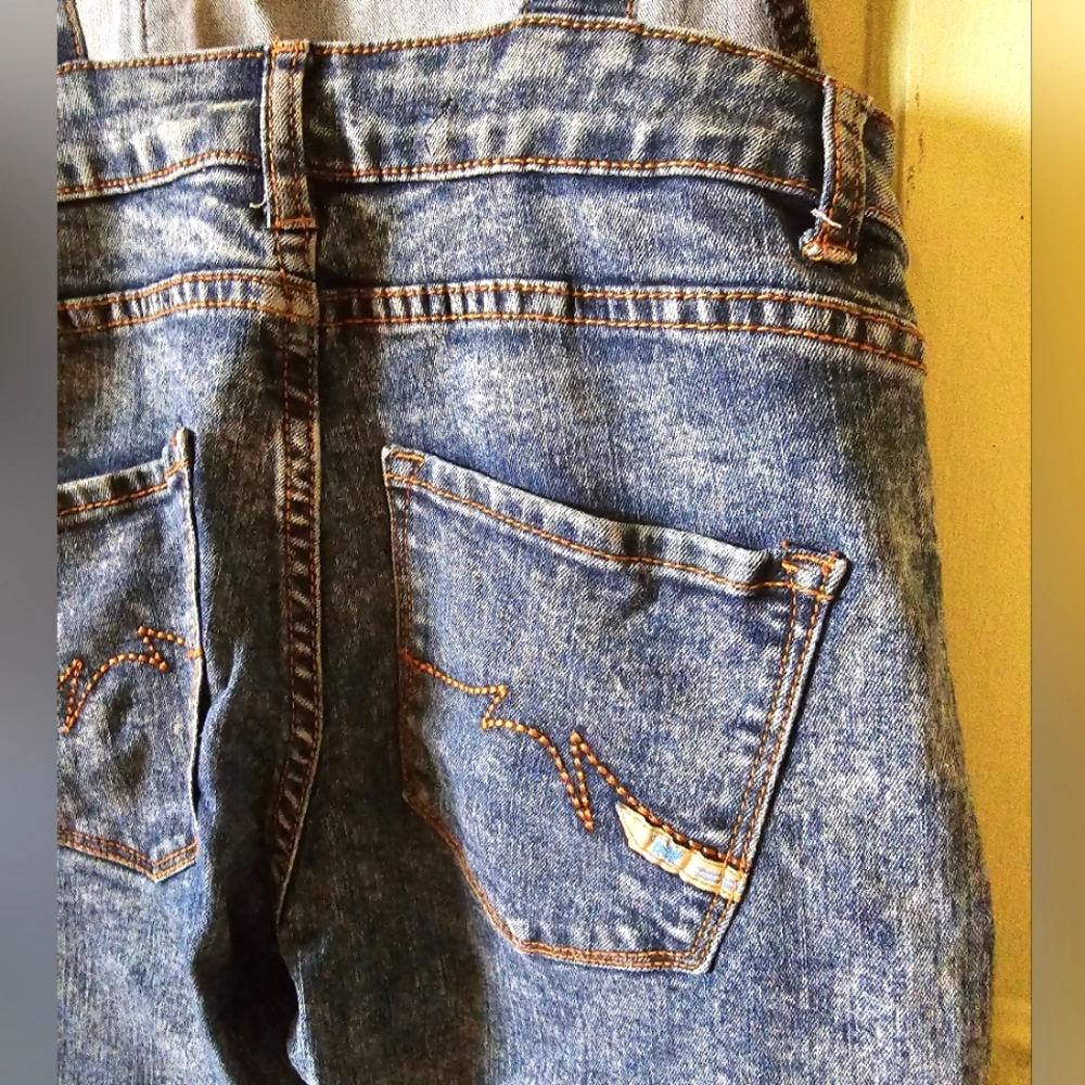 Parasuco acid wash overalls skinny fit blue vintage Y2K 90s - Picture 9 of 11